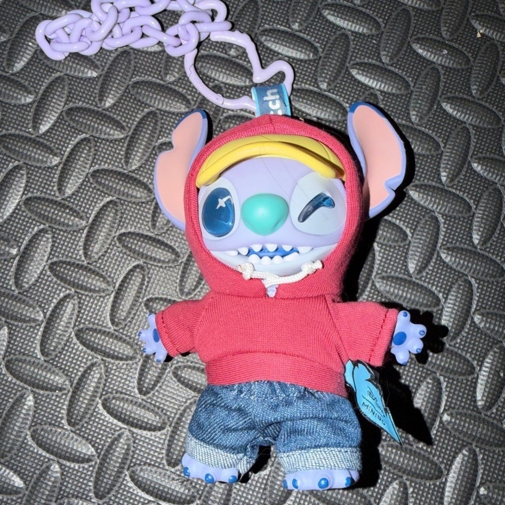 Disney Miniso Gen Z Street Stitch Keychain Red H Denim Street Style 626 Tag